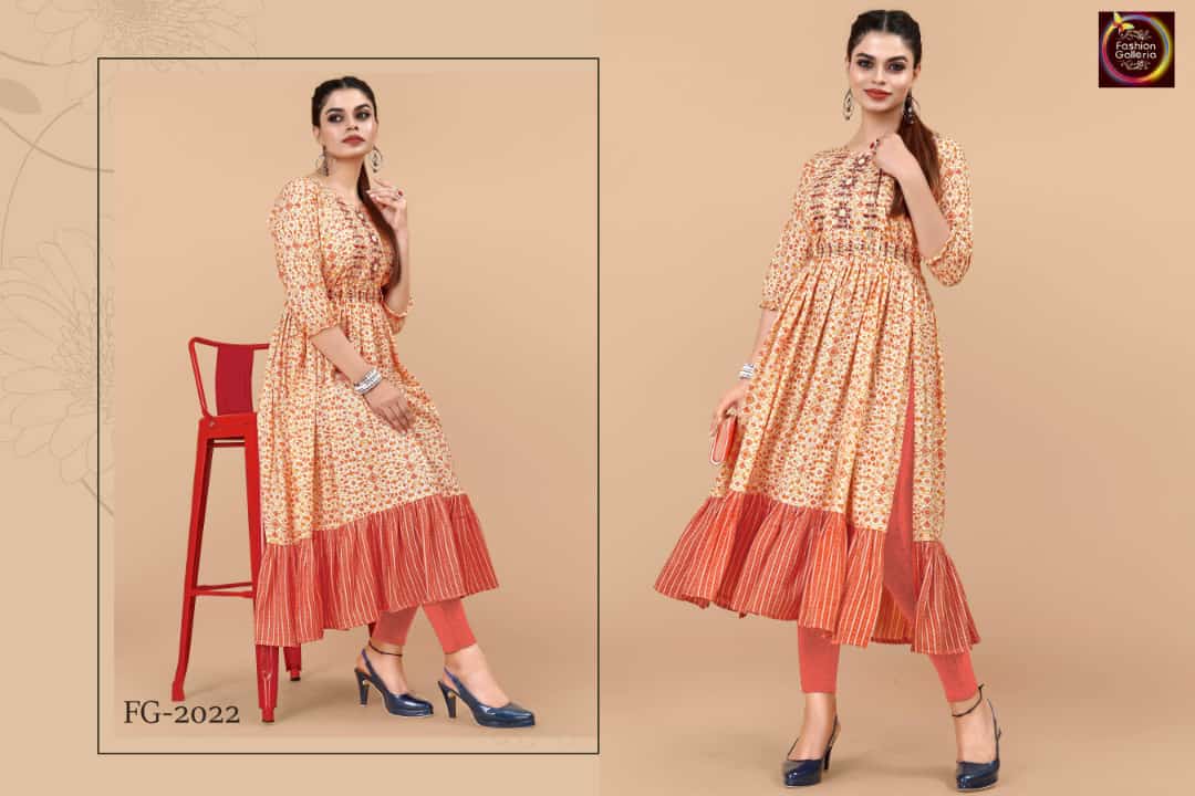 Fg Ethnic Wear Wholesale Printed Anarkali Kurtis